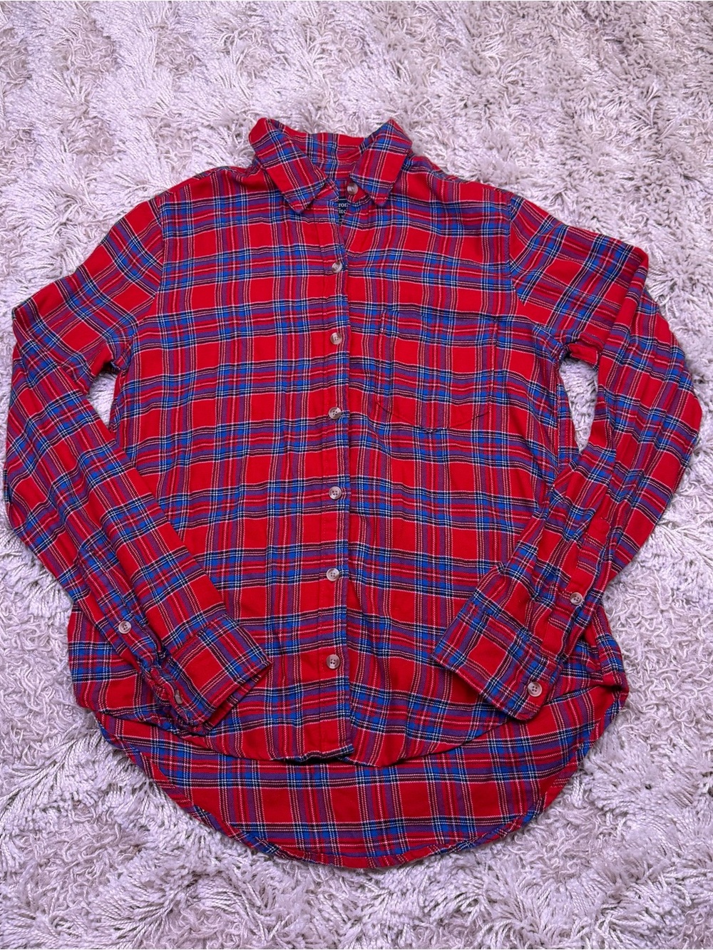Abercrombie & Fitch Red Plaid Button-Down Shirt